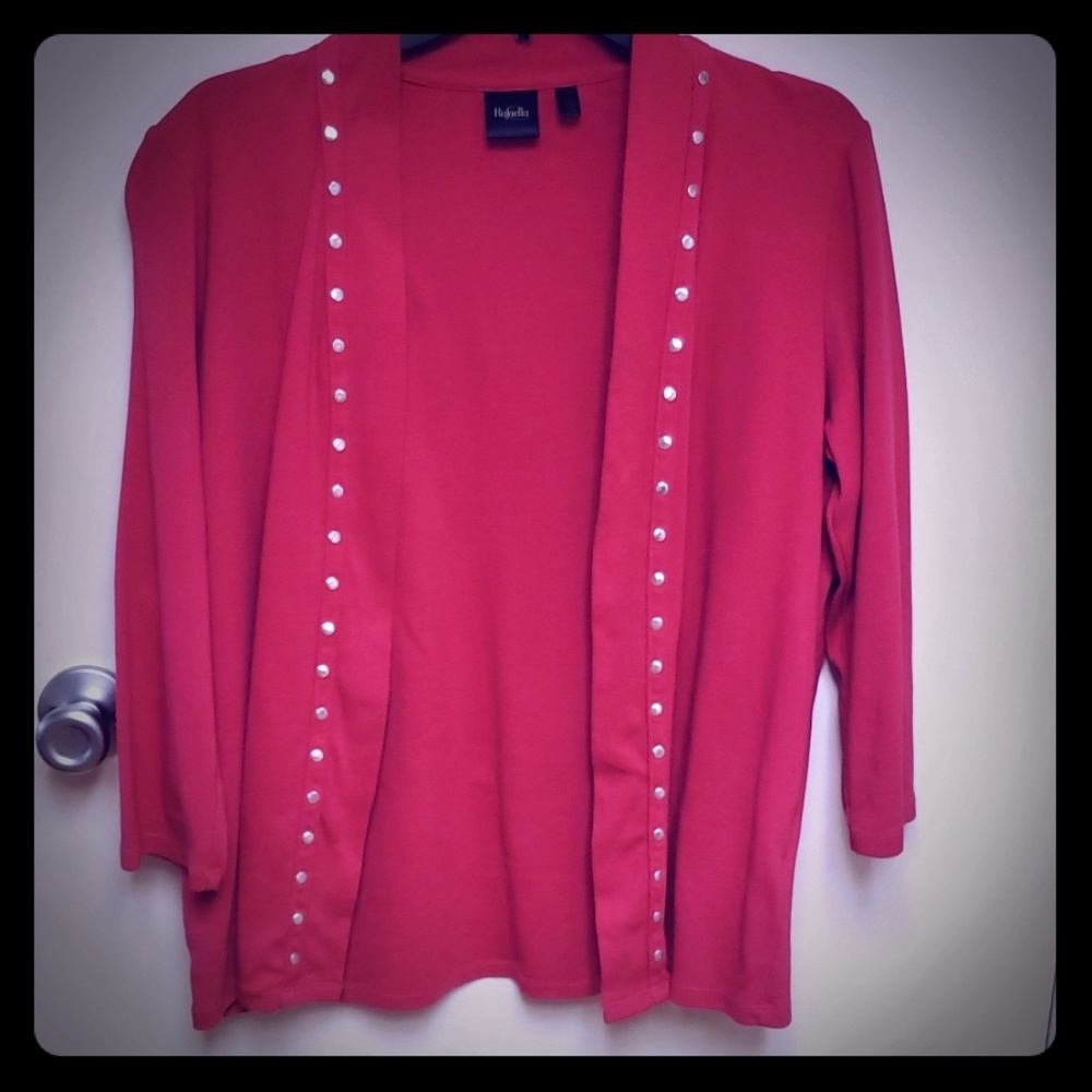 Rafeala Hot pink open cardigan sweater